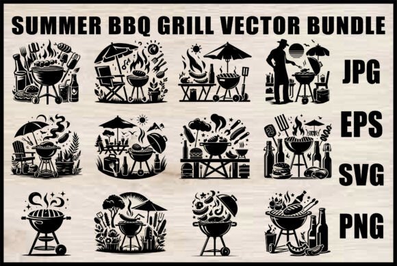 Download Black BBQ Grill SVG Set - Set Collection