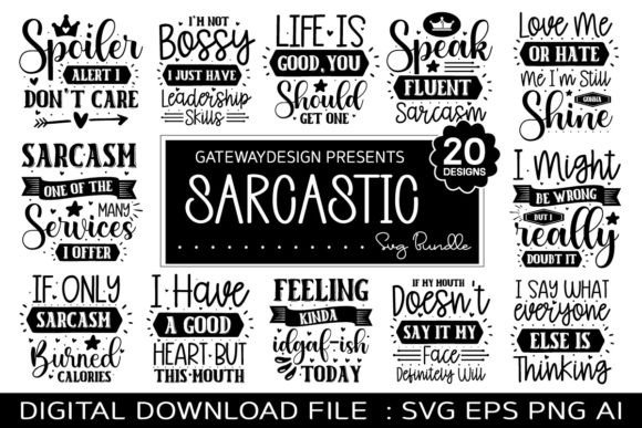 Download Funny Sarcastic Svg Bundle / 20 Designs - Funny sarcastic svg Collection