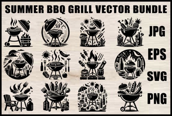 Download Black BBQ Grill SVG Set - Set Collection
