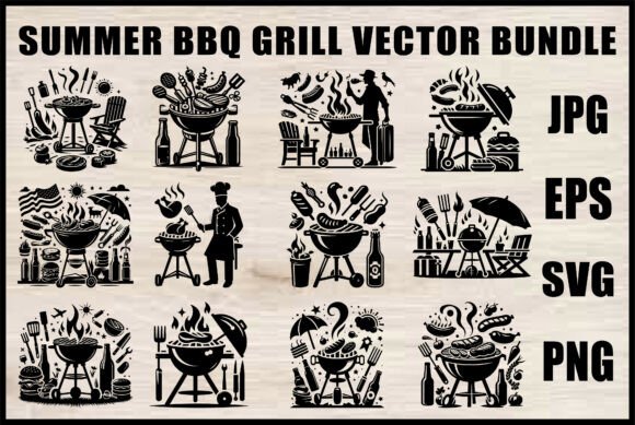 Download Black BBQ Grill SVG Set - Set Collection