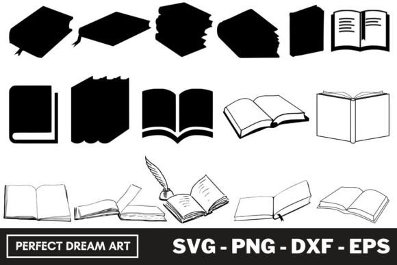 Download Book Silhouette Bundles - Book silhouette Collection