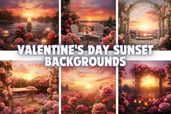 Download Free Valentine's Day Sunset Backgrounds - Set Collection