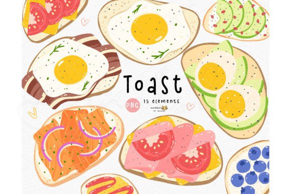 Download Sourdough Toast Sandwich Clipart Set - Set Collection