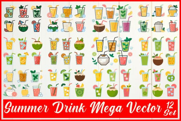 Download Summer Drink Mega Vector Set - Set Collection