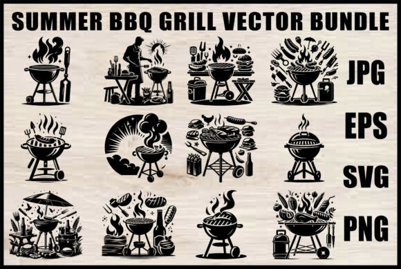 Download Black BBQ Grill SVG Set - Set Collection