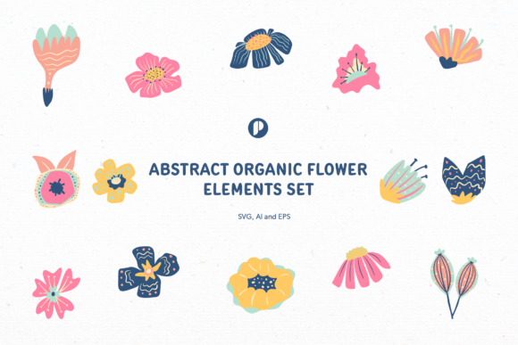 Download Abstract Organic Flower Elements Set - Set Collection