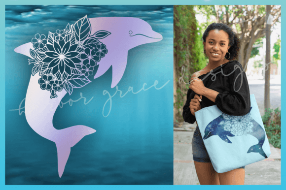 Download Dolphin SVG | Dolphin Floral Mandala - Dolphin svg Collection