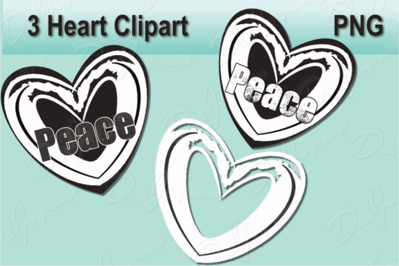 Download Black and White Heart Clipart Set - Set Collection